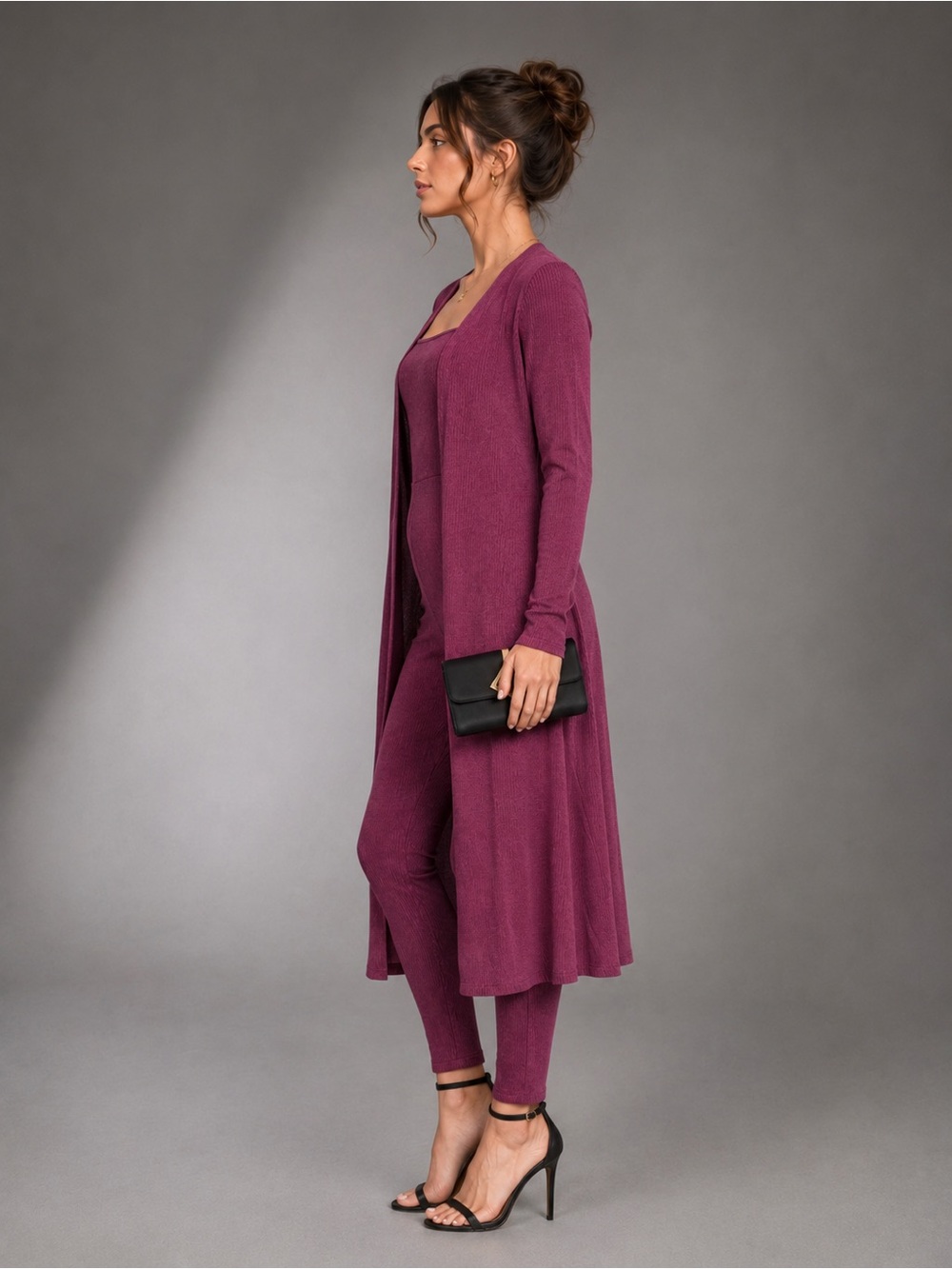 Longline Ribbed Jumpsuit Set - Picture 2 of 13